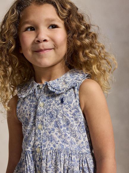Polo Ralph Lauren Kids' Cotton Woven Strawberry Fields Dress, Multi - view 2, Multi