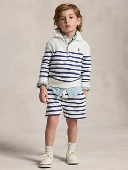 Ralph Lauren Kids' Striped Shorts, White/Navy, White/Navy