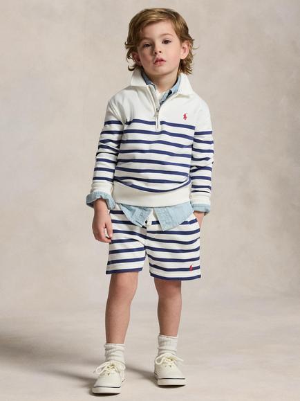 Ralph Lauren Kids' Striped Shorts, White/Navy, White/Navy