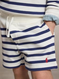 Ralph Lauren Kids' Striped Shorts, White/Navy - view 2, White/Navy