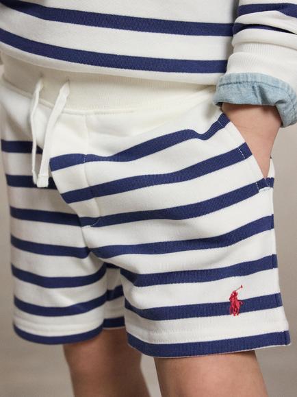 Ralph Lauren Kids' Striped Shorts, White/Navy - view 2, White/Navy