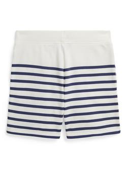 Ralph Lauren Kids' Striped Shorts, White/Navy - view 2, White/Navy