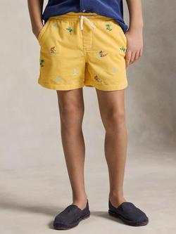 Ralph Lauren Kids' Polo Prepster Embroidered Shorts, Yellow, Yellow