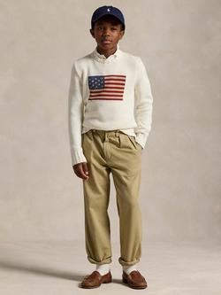 Ralph Lauren Kids' Cotton Flag Jumper, White - view 2, White