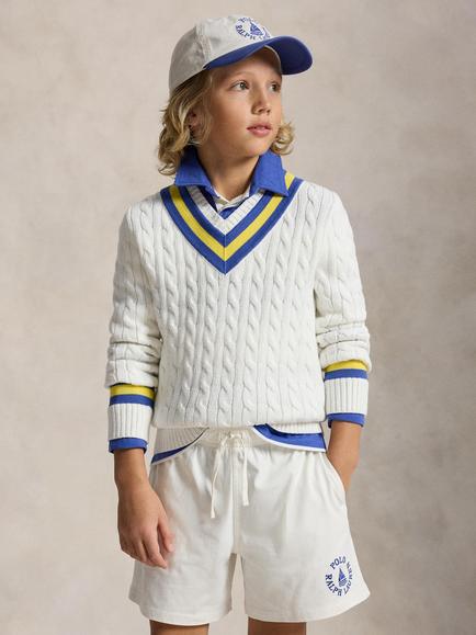 Ralph Lauren Kids' Cricket Jumper, White, White