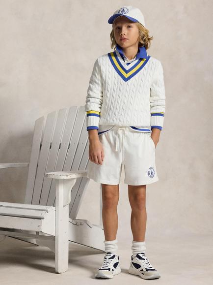 Ralph Lauren Kids' Cricket Jumper, White - view 2, White