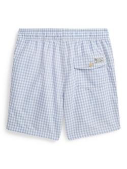 Ralph Lauren Kids' Drawstring Checked Swim Shorts, Multi - view 2, Multi
