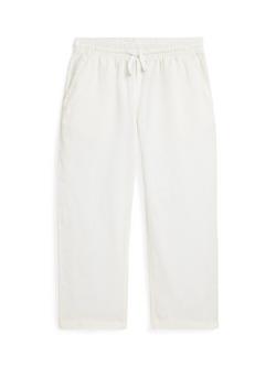 Ralph Lauren Kids' Pure Linen Drawstring Beach Trousers, White, White