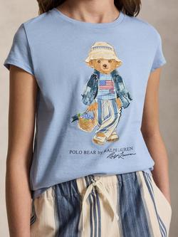 Ralph Lauren Kids' Polo Bear T-Shirt, Estate Blue - view 2, Estate Blue