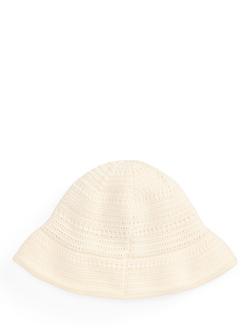 Ralph Lauren Kids' Cotton Crochet Knit Bucket Hat, Cream - view 2, Cream
