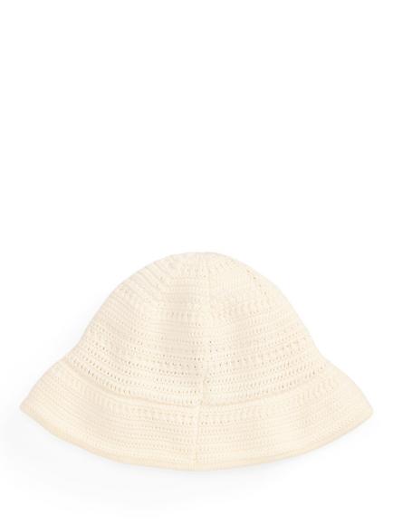 Ralph Lauren Kids' Cotton Crochet Knit Bucket Hat, Cream - view 2, Cream
