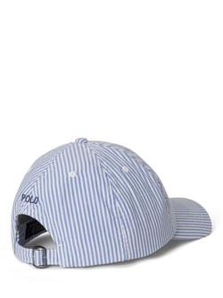 Ralph Lauren Kids' Woven Striped Polo Cap, Blue White - view 2, Blue White