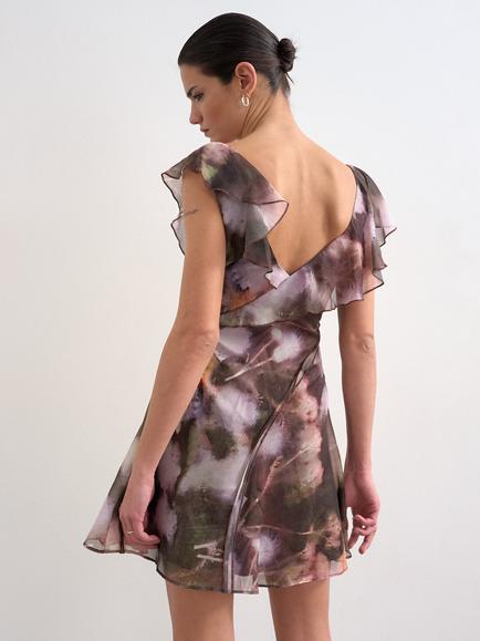 Topshop Ruffle Sleeveless Mini Dress, Multi - view 2, Multi