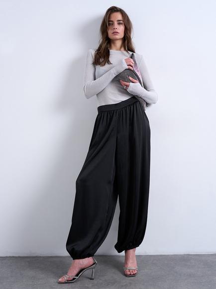 Topshop Balloon Leg Trousers, Black, Black