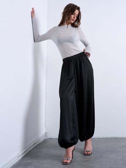 Topshop Balloon Leg Trousers, Black - view 2, Black