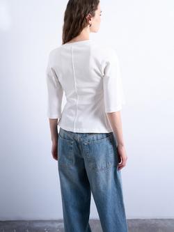 Topshop Cinch Waist T-Shirt, White - view 2, White