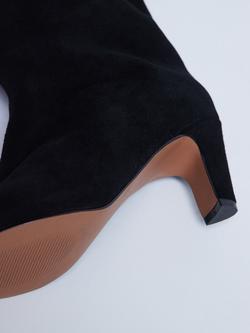 Topshop Nelly Suede Pointed Toe Slouch Knee High Boots, Black - view 2, Black