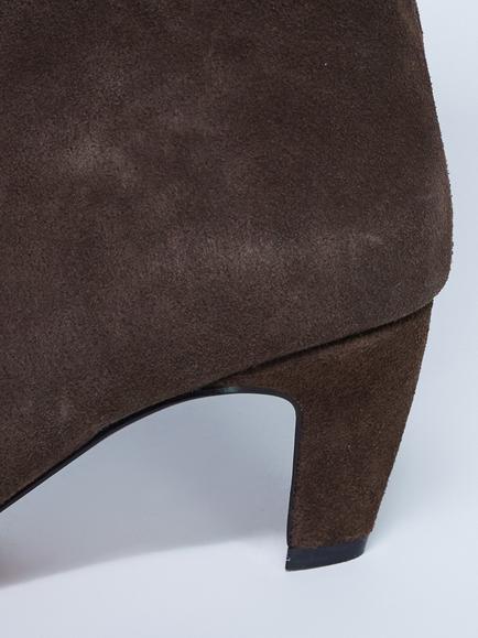 Topshop Nelly Suede Pointed Toe Slouch Knee High Suede Boots, Chocolate - view 2, Chocolate