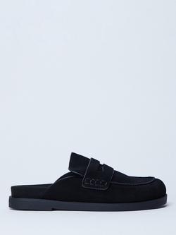 Topshop Addie Suede Mule Loafers, Black, Black