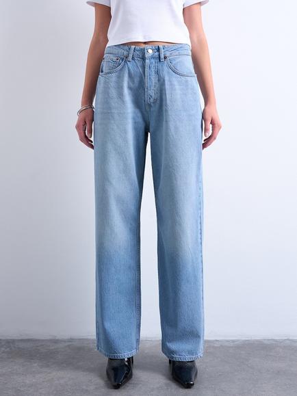 Topshop The Column Straight Leg Jeans, Blue, Blue
