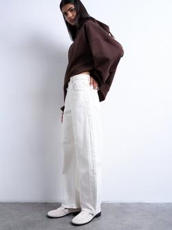 Topshop High Rise Barrel Leg Jeans, White - view 2, White