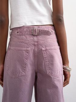 Topshop Straight Cut Low-Rise Jeans, Purple - view 2, Purple
