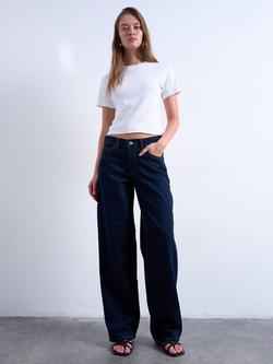 Topshop Low Rise Relaxed Jeans, Indigo Rinse, Indigo Rinse