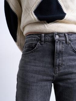 Topshop Mid Rise Comfort Straight Jeans - view 2, Washed Black