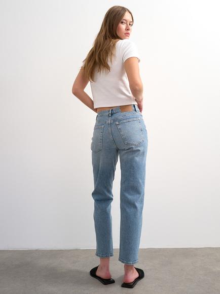 Topshop Orson Comfort Straight Jeans, Bleach - view 2, Bleach