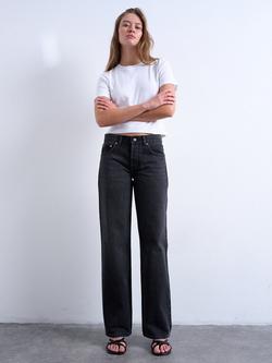 Topshop Ember Low Rise Wide Leg Jeans, Washed Black