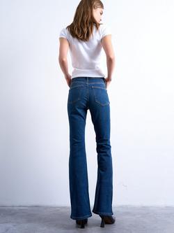 Topshop Jamie Flared Jeans - view 2, Dark Blue