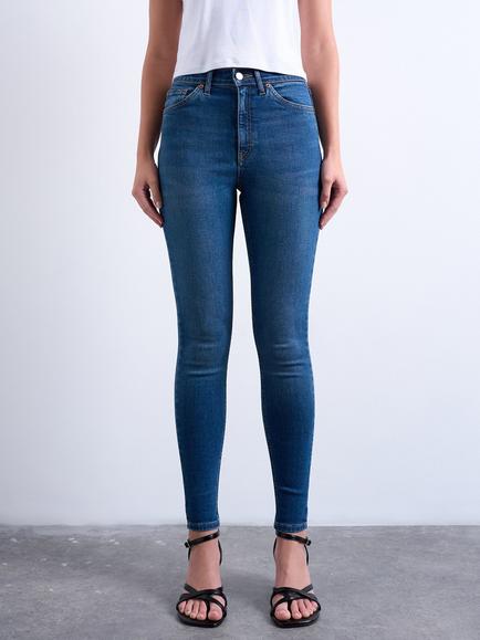 Topshop Jamie High Rise Skinny Ankle Jeans, Blue - view 2, Blue