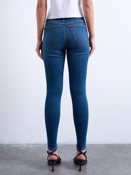Topshop Jamie High Rise Skinny Ankle Jeans, Blue - view 2, Blue