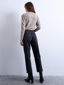 Topshop Runway Cropped Jeans, Black - view 2, Black