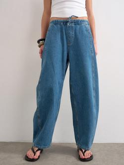 Topshop Slouchy Barrel Leg Jeans, Blue, Blue