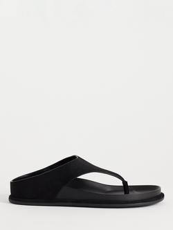 Topshop Angela Toe Thong Footbed Sandals, Black, Black