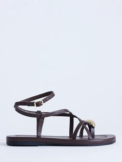 Topshop Sabrina Embellished Strappy Footbed Sandals, Brown, Brown
