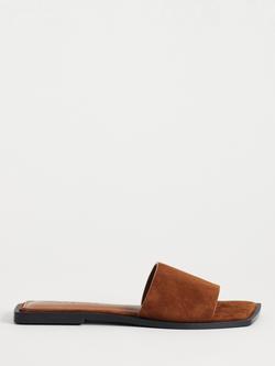 Topshop Sara Suede Slider Sandals, Tan, Tan