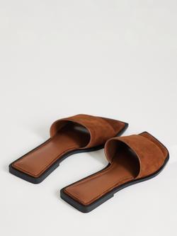 Topshop Sara Suede Slider Sandals, Tan - view 2, Tan