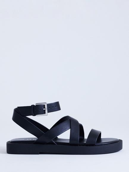 Topshop Sasha Strappy Footbed Sandals, Black, Black