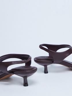 Topshop Amber Kitten Heel Slingback Sandals, Burgundy - view 2, Burgundy