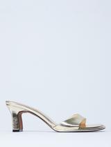 Topshop Ari Mule Heeled Sandals, Gold