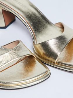 Topshop Ari Mule Heeled Sandals, Gold - view 2, Gold