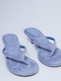 Topshop Axel Kitten Heel Toe Post Sandals, Blue - view 2, Blue