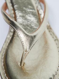 Topshop Axel Kitten Heel Toe Post Sandals, Gold - view 2, Gold