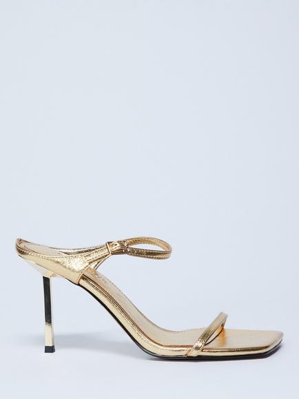 Topshop Sally Stiletto Heel Sandals, Gold, Gold