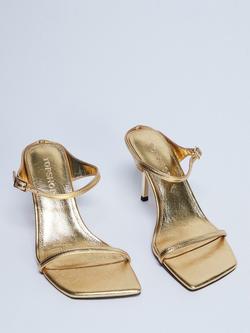 Topshop Sally Stiletto Heel Sandals, Gold - view 2, Gold
