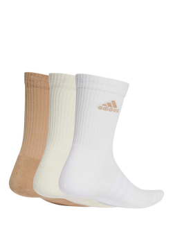 adidas Men's Cotton Blend Crew Socks, Pack of 3, White/Beige - view 2, White/Beige