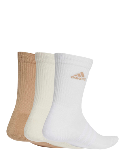 adidas Men's Cotton Blend Crew Socks, Pack of 3, White/Beige - view 2, White/Beige