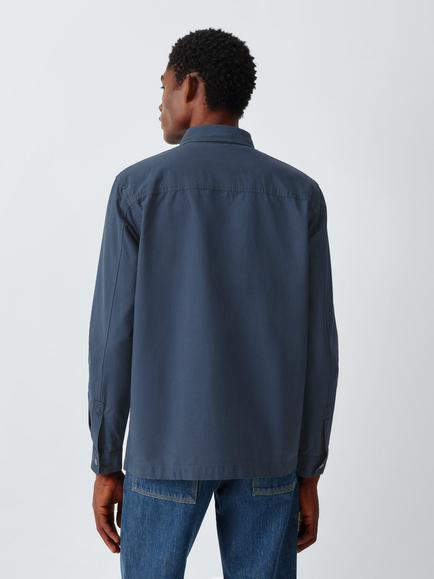 John Lewis Washed Cotton Overshirt - view 2, Navy